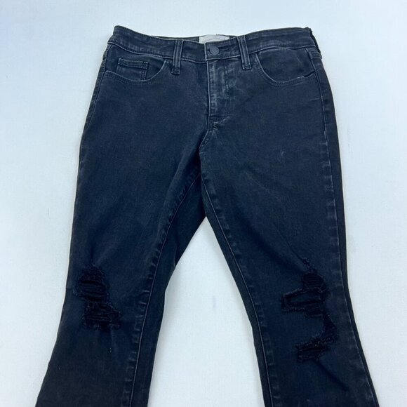 Universal Thread Womens Mid Rise Skinny Jeans Black Distressed Size 2/26S - Picture 2 of 10